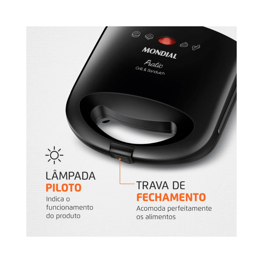 Sanduicheira Pratic Grill Mondial SN-01