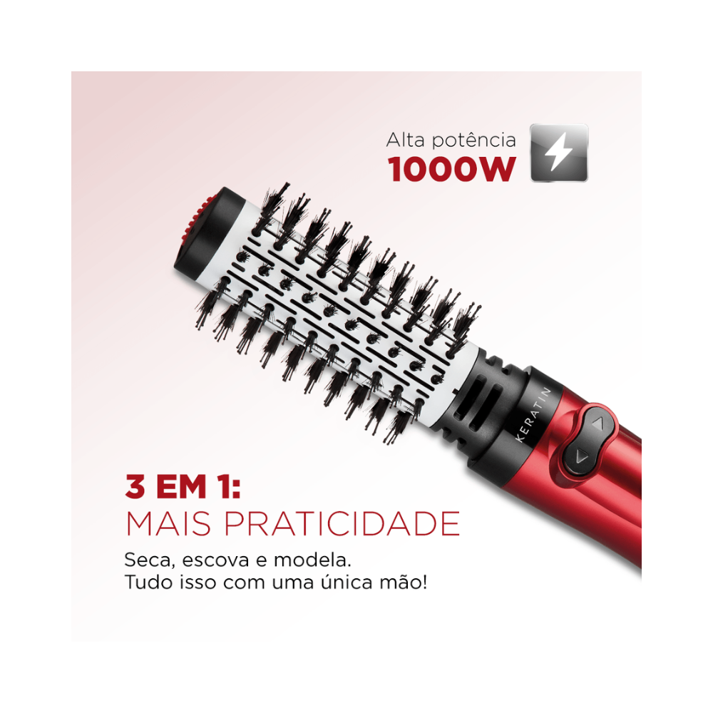 Escova Rotativa Infinity Keratin Mondial Vermelho ER-11-KR - VERMELHO