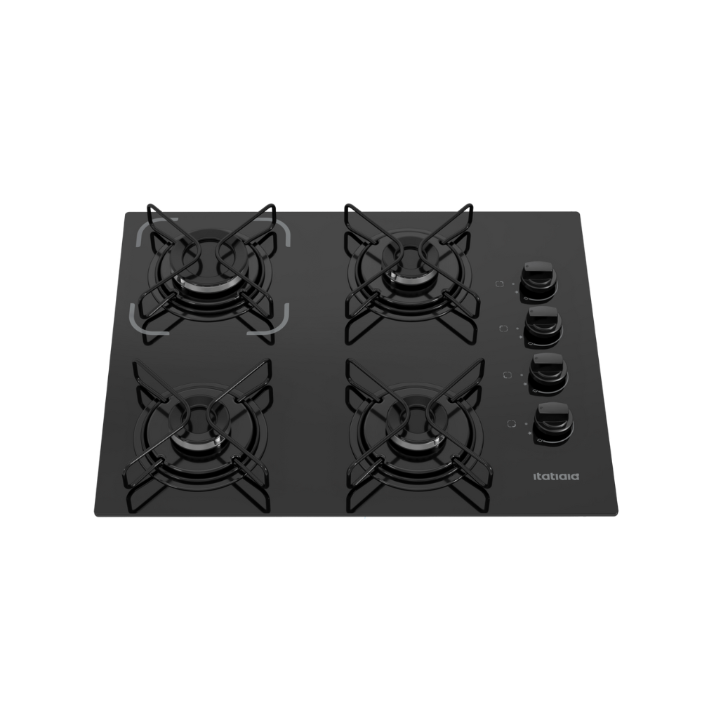 Cooktop A Gás 4 Bocas Essencial Itatiaia - PRETO