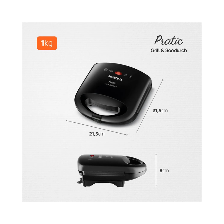 Sanduicheira Pratic Grill Mondial SN-01