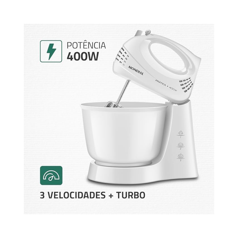 Batedeira Mondial Pratica Vermelha 400W B-44