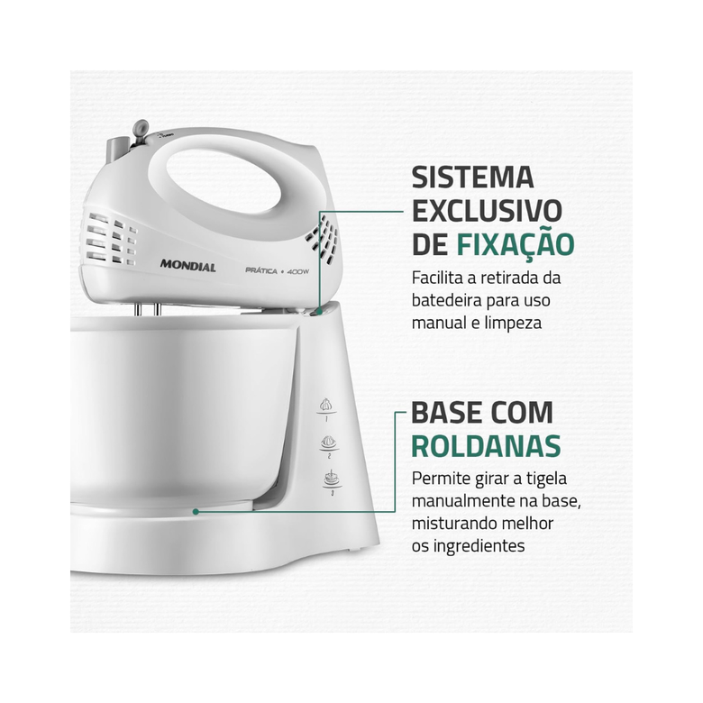 Batedeira Mondial Pratica Vermelha 400W B-44