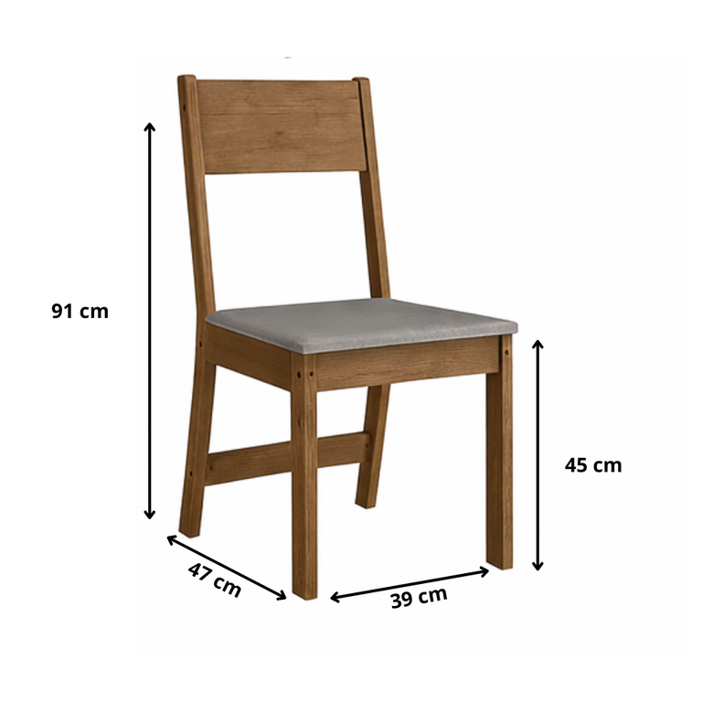 Kit 4 Cadeiras Estofadas Karla Indekes