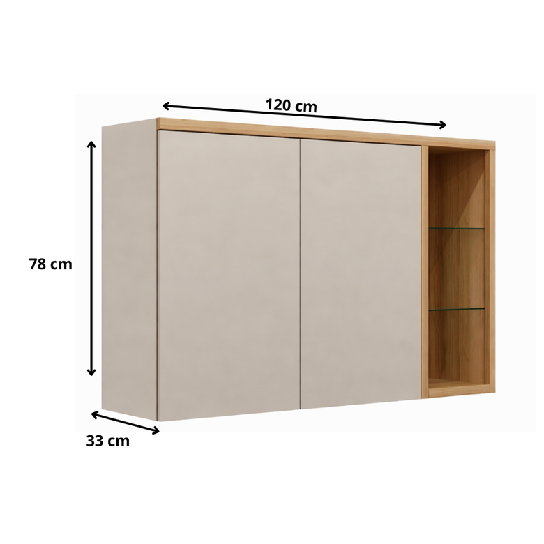 Armário Aéreo Allure 2 Portas 120 cm Linea