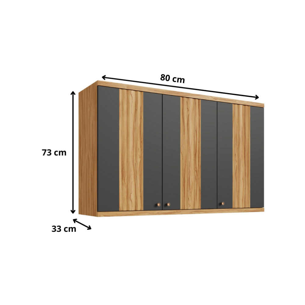 Armário Aéreo de Cozinha 2 Portas 80 Cm Canelado Sauvignon Ronipa