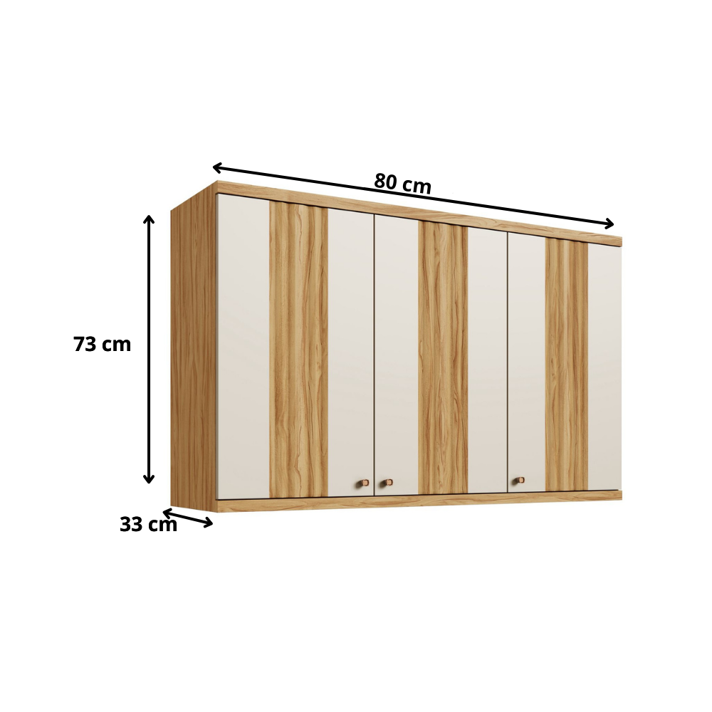Armário Aéreo de Cozinha 2 Portas 80 Cm Canelado Sauvignon Ronipa