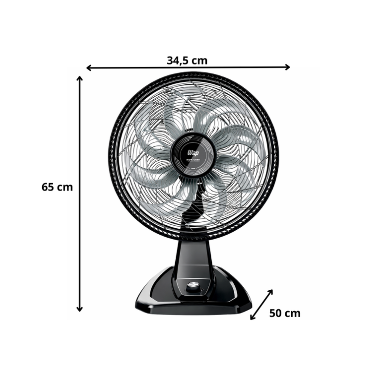 Ventilador 50 cm 8 Pás Mesa e Parede 2 em 1 WAP Flow Turbo