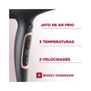 Secador de Cabelos Mondial Preto/Golden Rose Bivolt - SC-37-BI