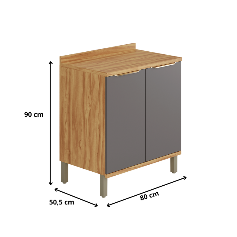 Balcão 2 Portas 80 Cm MDF Sauvignon Rionipa