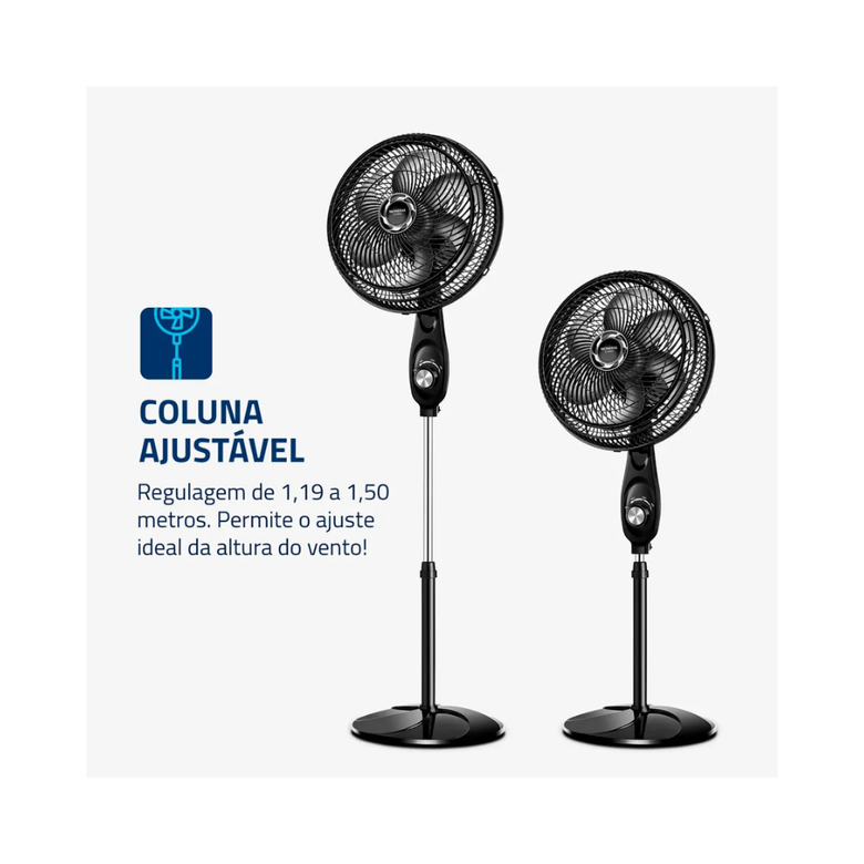 Ventilador de Coluna Mondial 6 pás Turbo VT-30C-NB