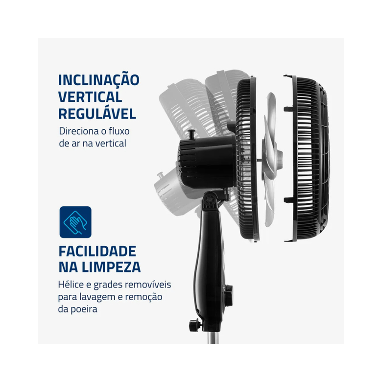 Ventilador de Coluna Mondial 6 pás Turbo VT-30C-NB