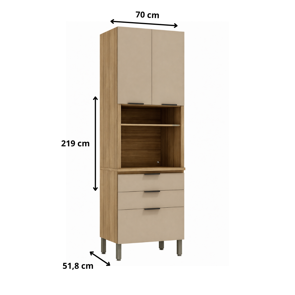 Paneleiro 3 Portas 2 gavetas Viv Aluminium Kits Paraná