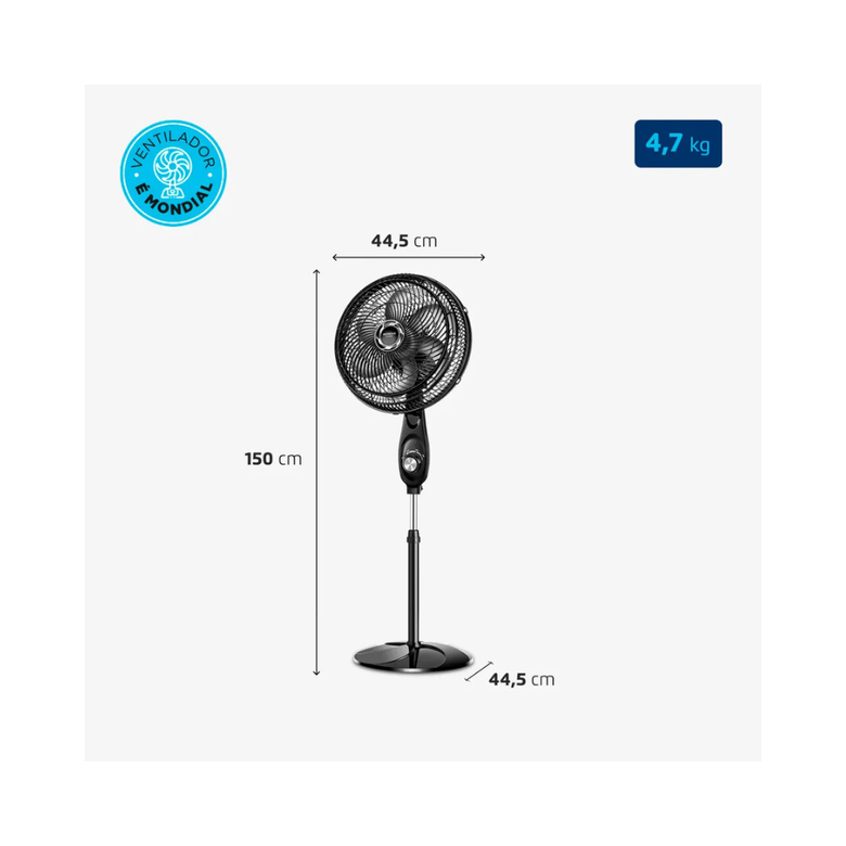 Ventilador de Coluna Mondial 6 pás Turbo VT-30C-NB