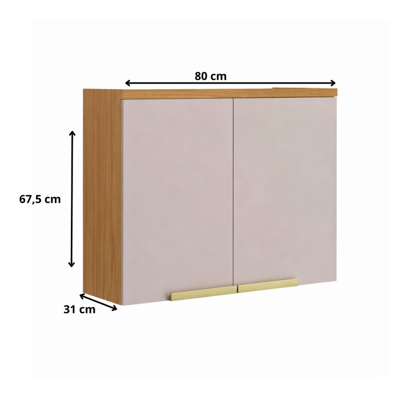 Armário aéreo New Porto 80cm 2 Portas Itatiaia