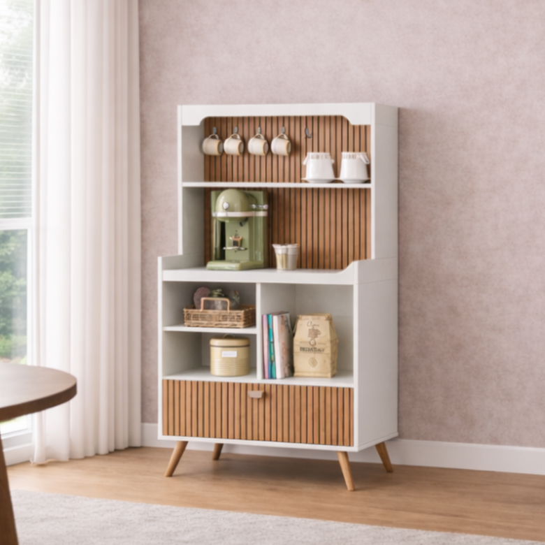 Aparador Cantinho Do Café Rubi Ripado 1 Gaveta Lukaliam