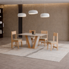 Conjunto De Mesa De Jantar 110X81cm Com 4 Cadeiras Luiza Sonetto