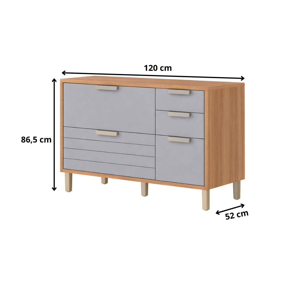 Balcão 1 Porta 4 Gavetas 120cm Eloise MGM