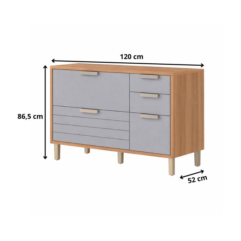 Balcão 1 Porta 4 Gavetas 120cm Eloise MGM