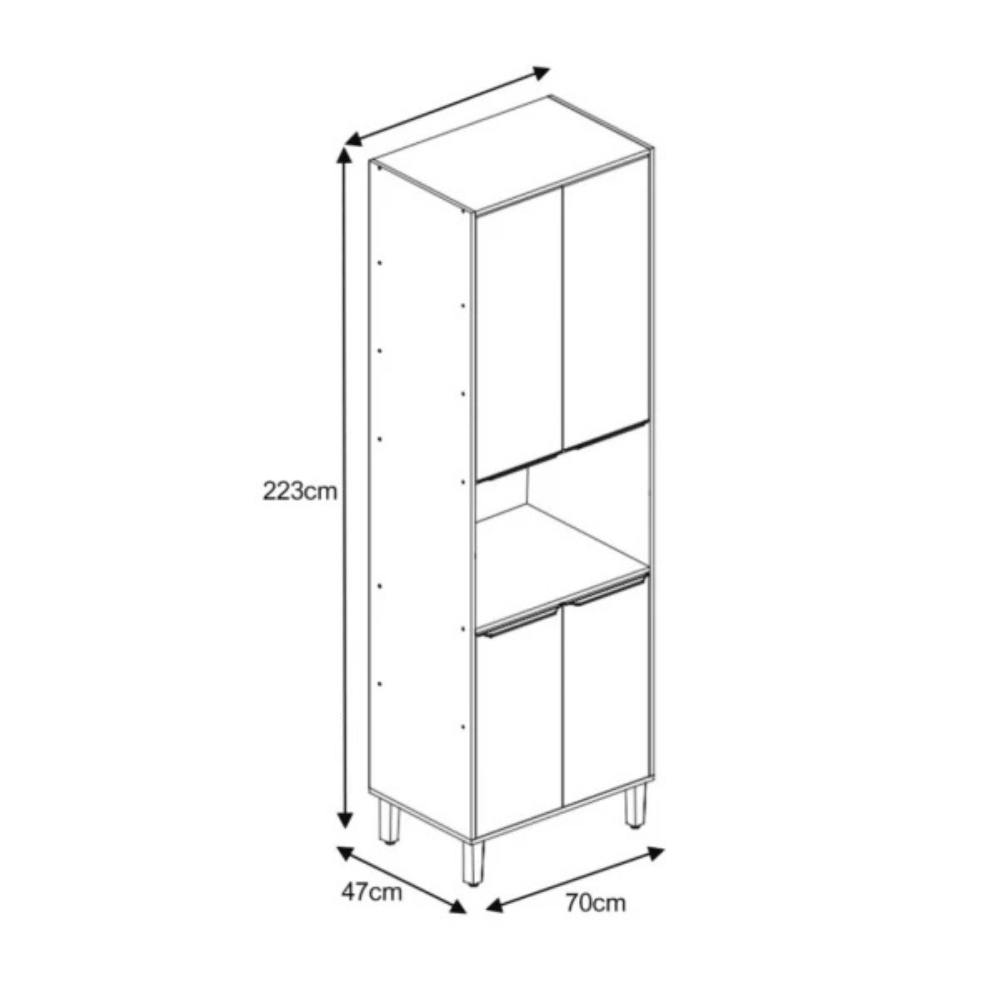 Paneleiro Torre Quente 4 Portas 70cm Esplendida MGM