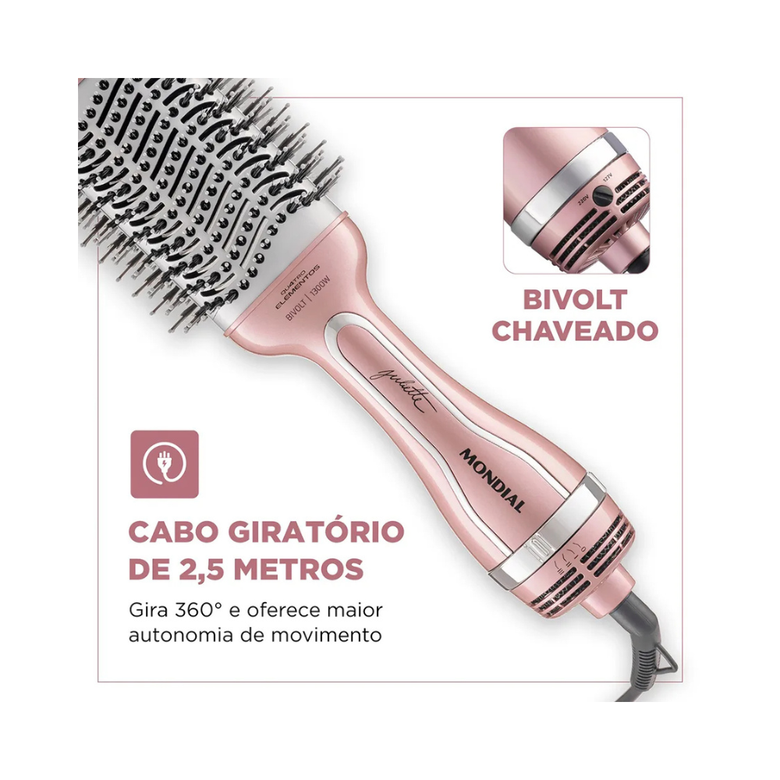 Escova Secadora By Juliette Mondial Golden Rose ES-JU-01