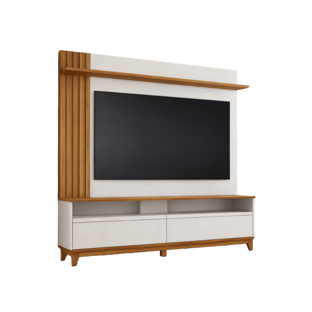 Home NT 1335 Para TV Até 65 Polegadas 2 Portas Ripado Notável Móveis