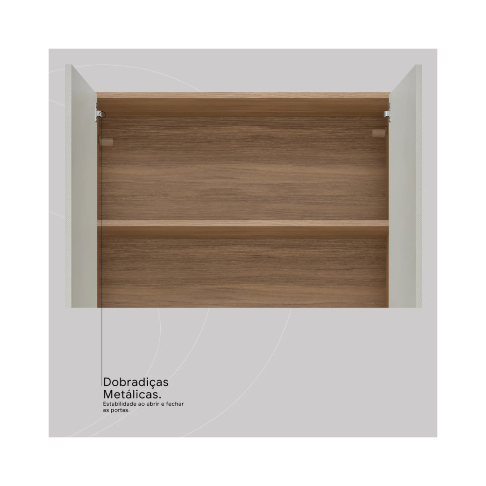 Armário Aéreo 80cm 2 Portas Firenze Demóbile