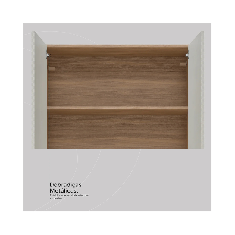 Armário Aéreo 80cm 2 Portas Firenze Demóbile