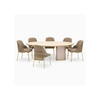 Conjunto Sala de Jantar Liz Com 6 Cadeiras Vitta Dourado Dj móveis