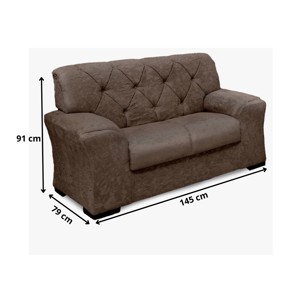 Conjunto de Sofá 2 e 3 Lugares Caribe Capitonê Masterflex