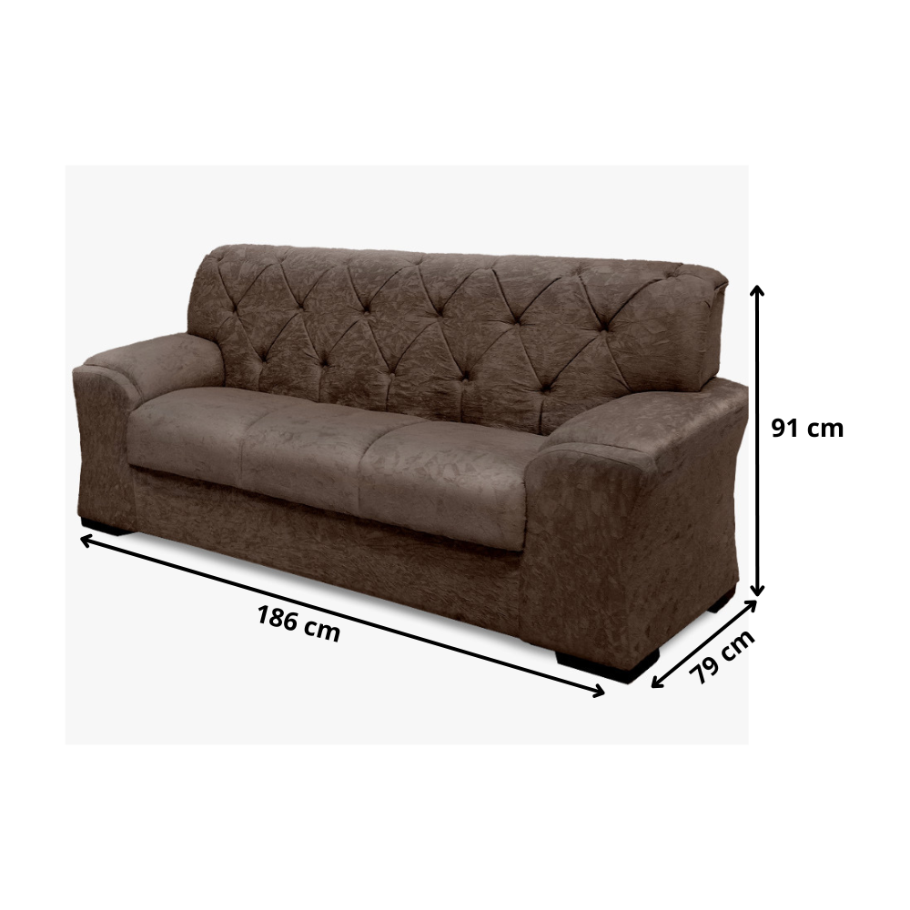 Conjunto de Sofá 2 e 3 Lugares Caribe Capitonê Masterflex