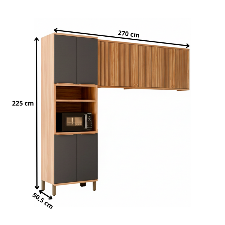 Cozinha Modulada 3 Peças 9 Portas Sauvignon Ronipa