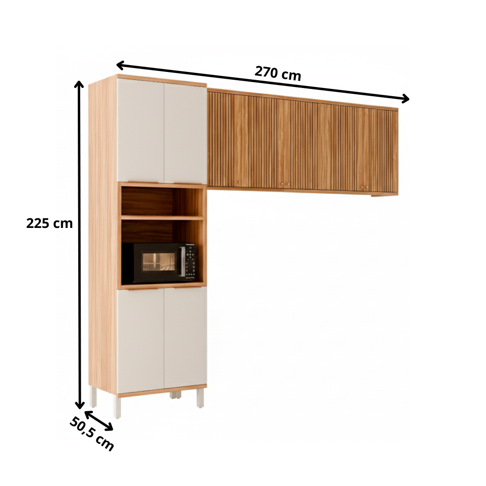 Cozinha Modulada 3 Peças 9 Portas Sauvignon Ronipa