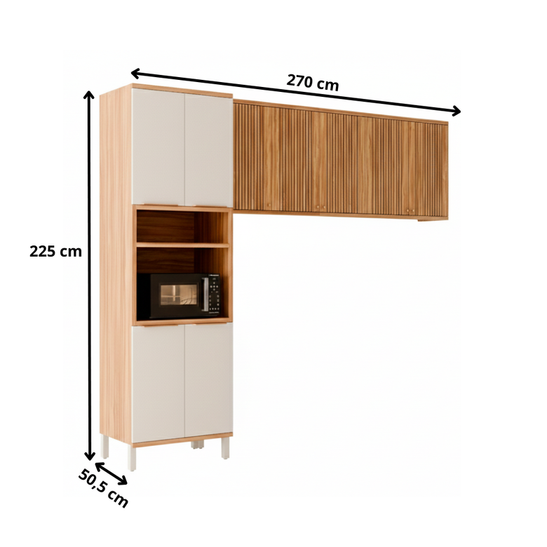 Cozinha Modulada 3 Peças 9 Portas Sauvignon Ronipa