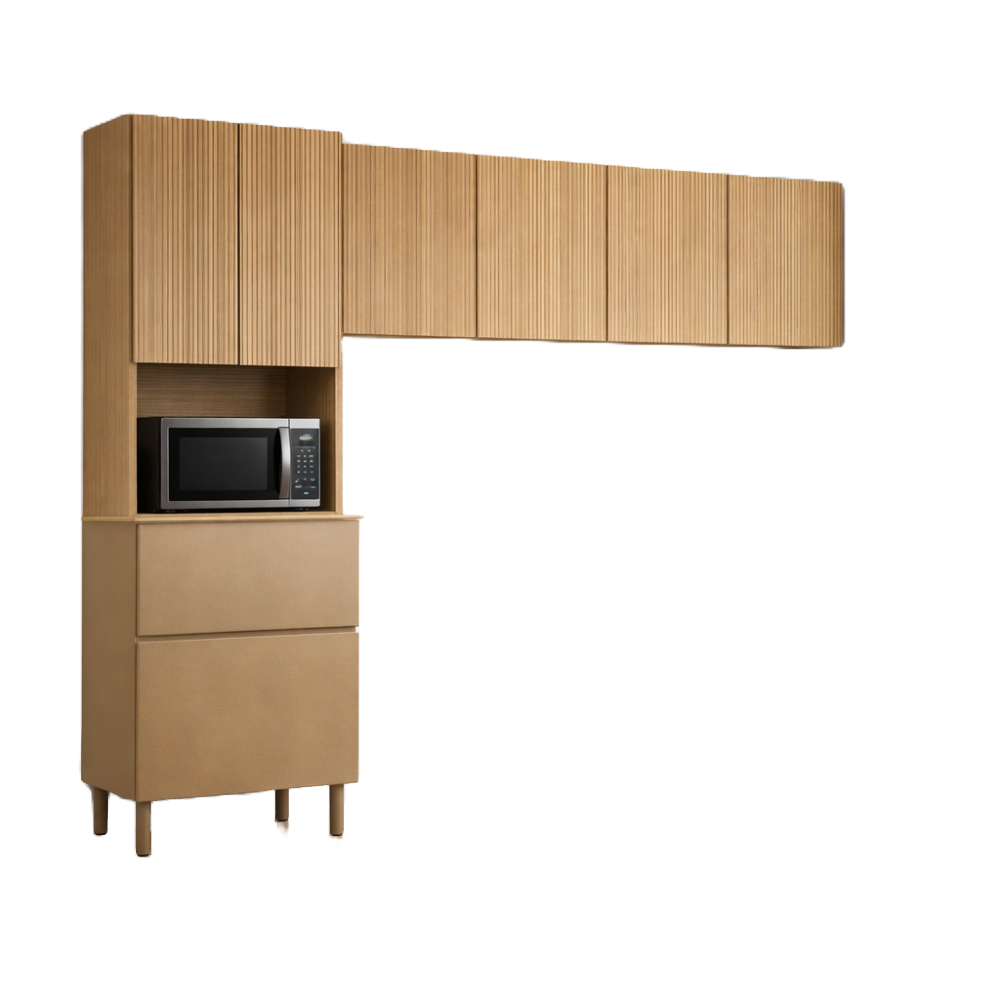 Cozinha 3 peças 7 Portas 1 Gaveta Art Kits Paraná - FREIJO/RISCATTO