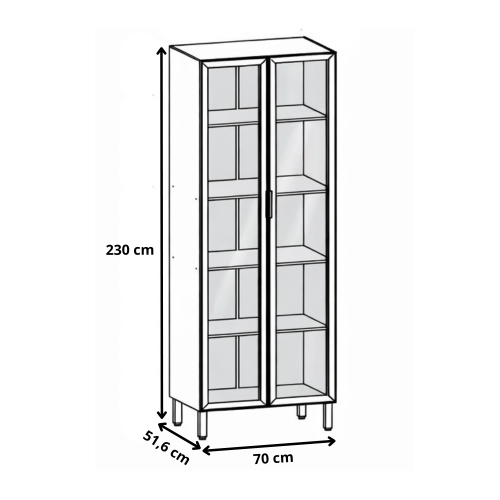 Paneleiro Duplo Cristaleira 2 Portas 80cm Viv Kits Paraná