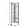 Paneleiro Duplo Cristaleira 2 Portas 80cm Viv Kits Paraná