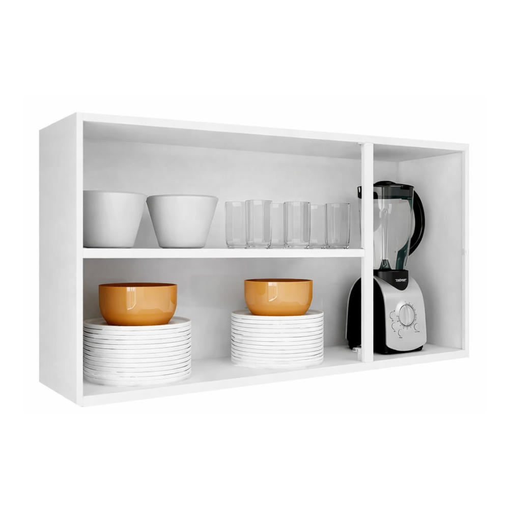 Armário Aéreo 3 Portas com Vidro Luce Itatiaia