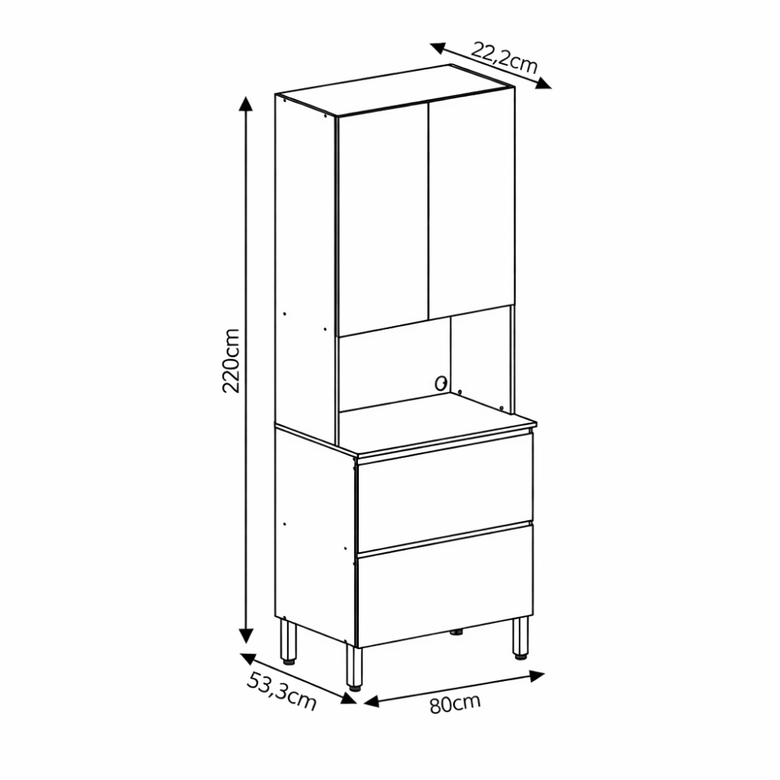 Paneleiro 3 Portas 1 Gaveta Art Kits Parana