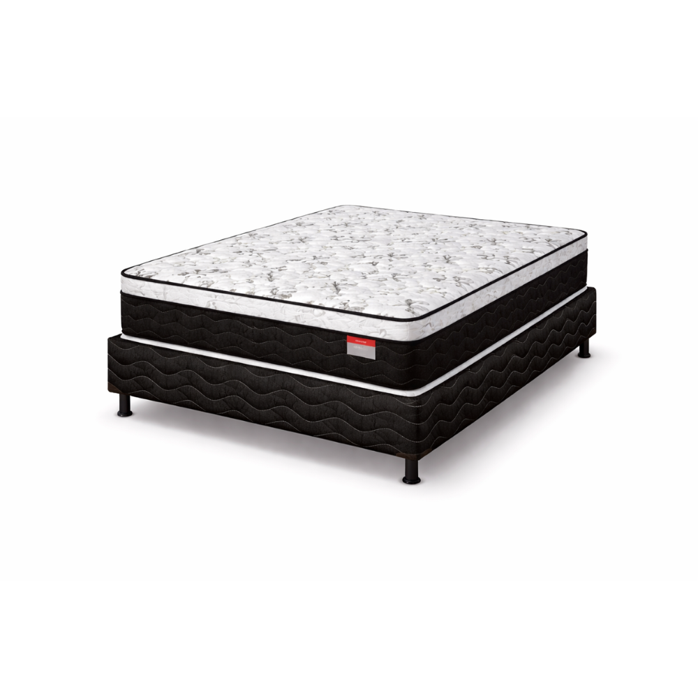 Cama Box Casal Gold (Colchão+Base)138x68 D33 Placa EPS Reconflex - PRETO