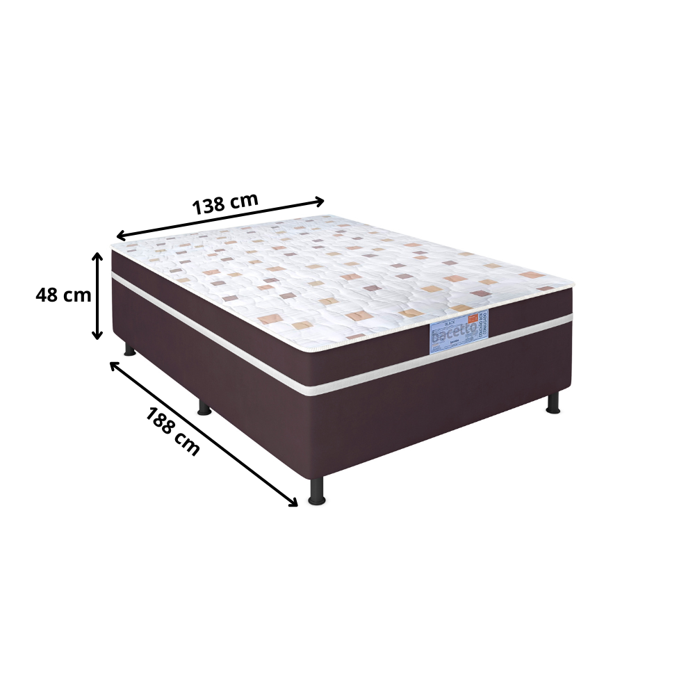 Cama Box Casal Conjugada 138x48 Black Bacetto