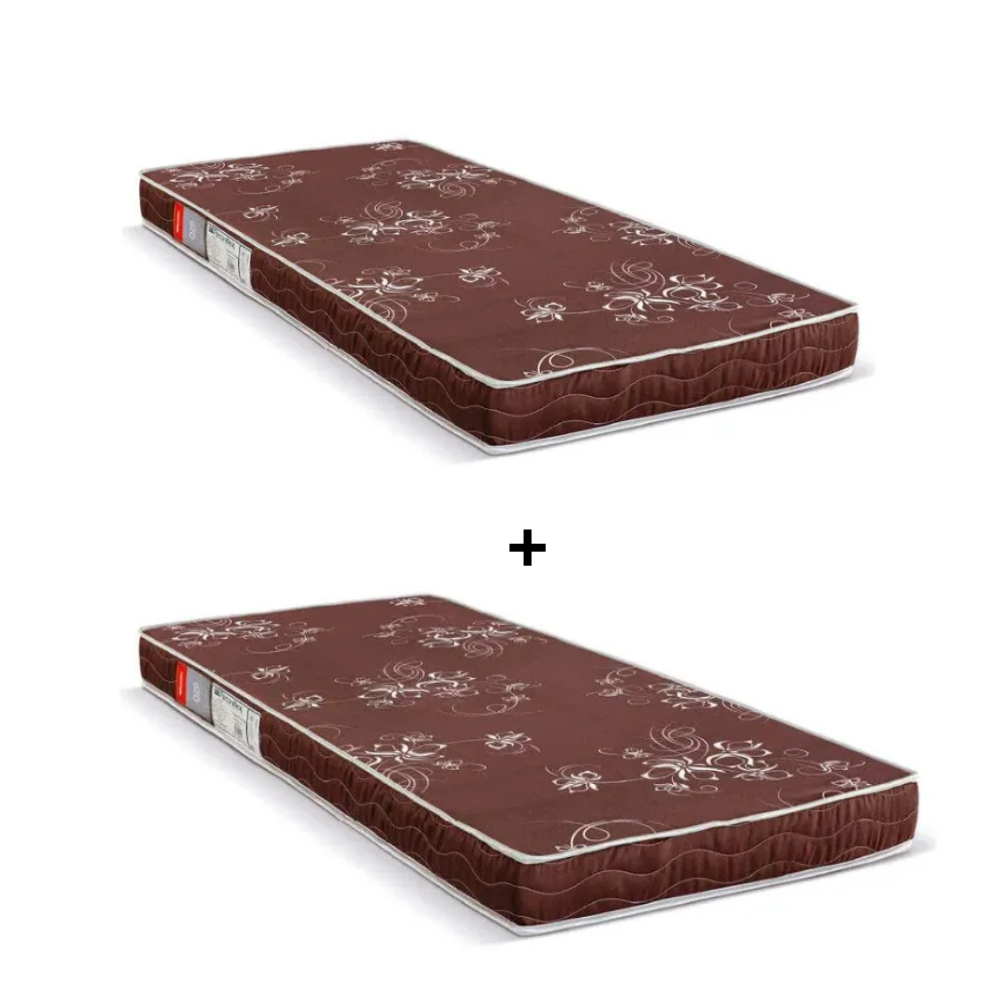 Kit 2 unidades Colchão Solteiro D20 78x188 Max Saúde Reconflex - MARROM