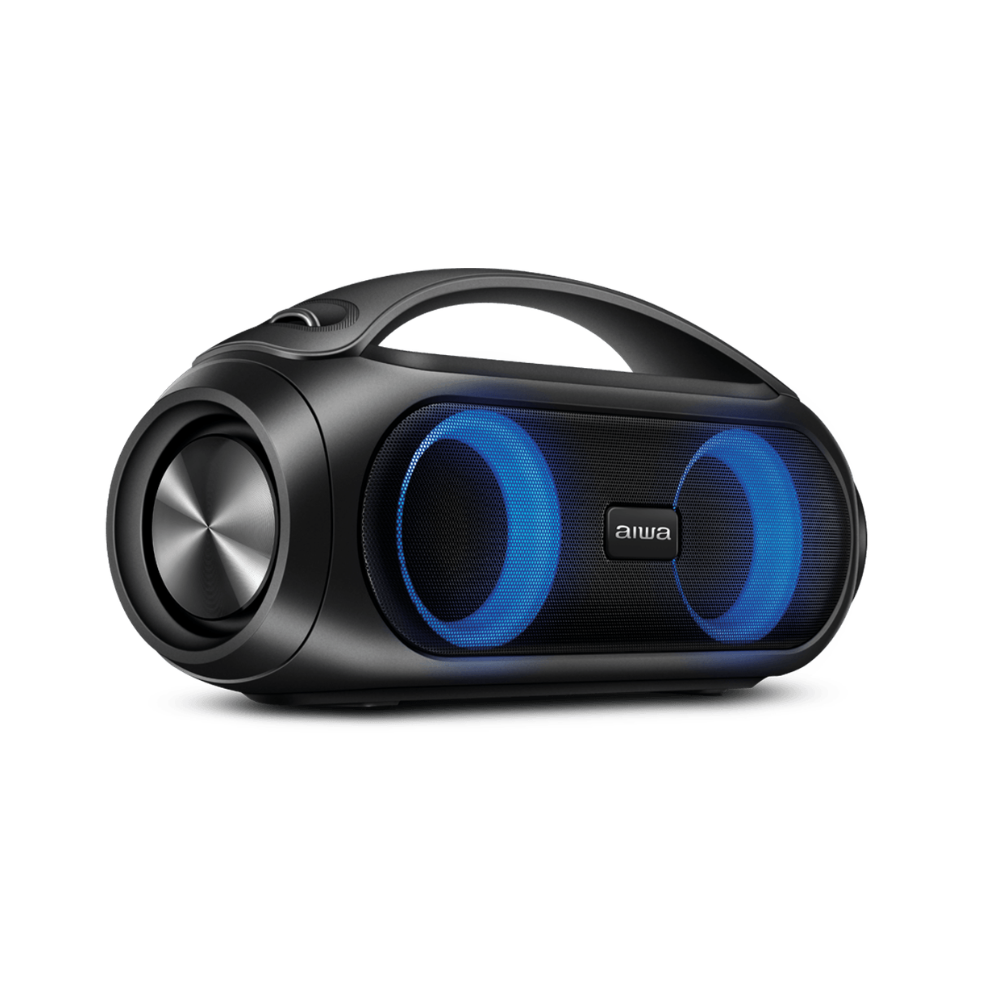 Caixa de Som Boombox AIWA BBS-02-A 50W BT 8H IPX5 RGB USB - PRETO