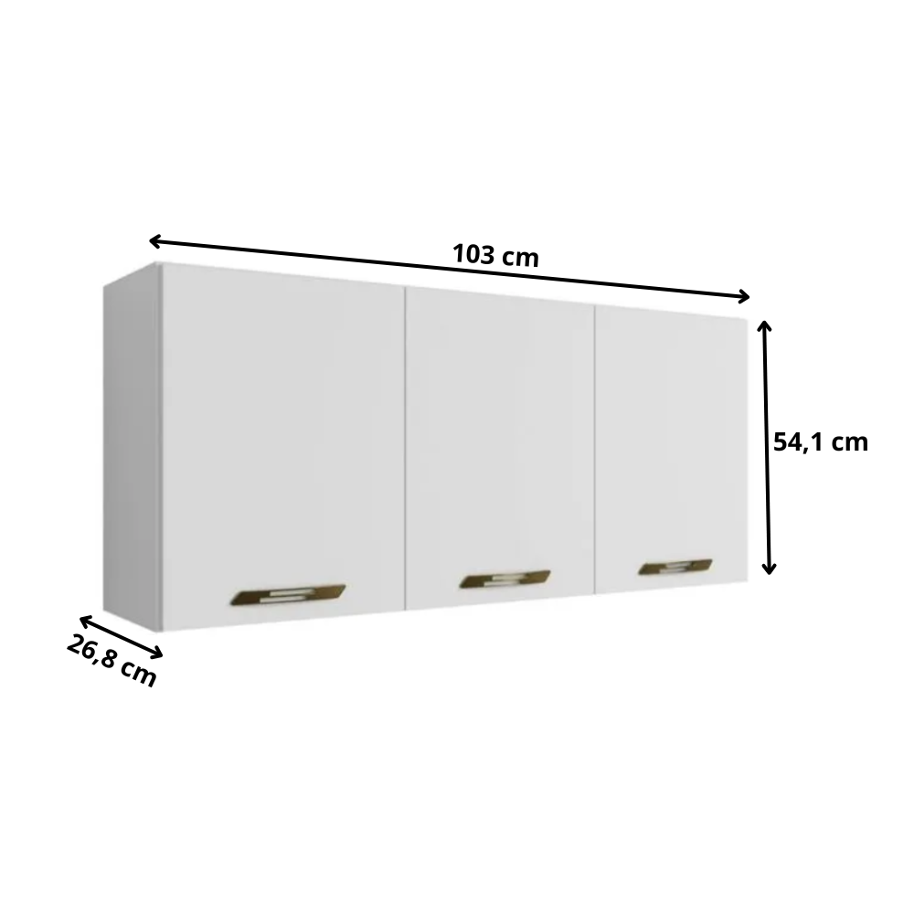 Armários Aéreo Isa 3 Portas 103cm CHF Móveis