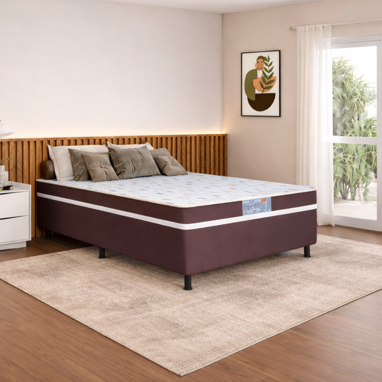 Cama Box Casal Conjugada 138x48 Black Bacetto