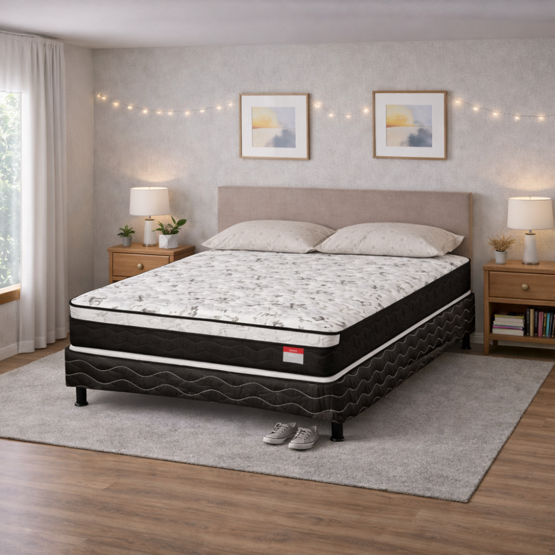 Cama Box Casal Gold (Colchão+Base)138x68 D33 Placa EPS Reconflex