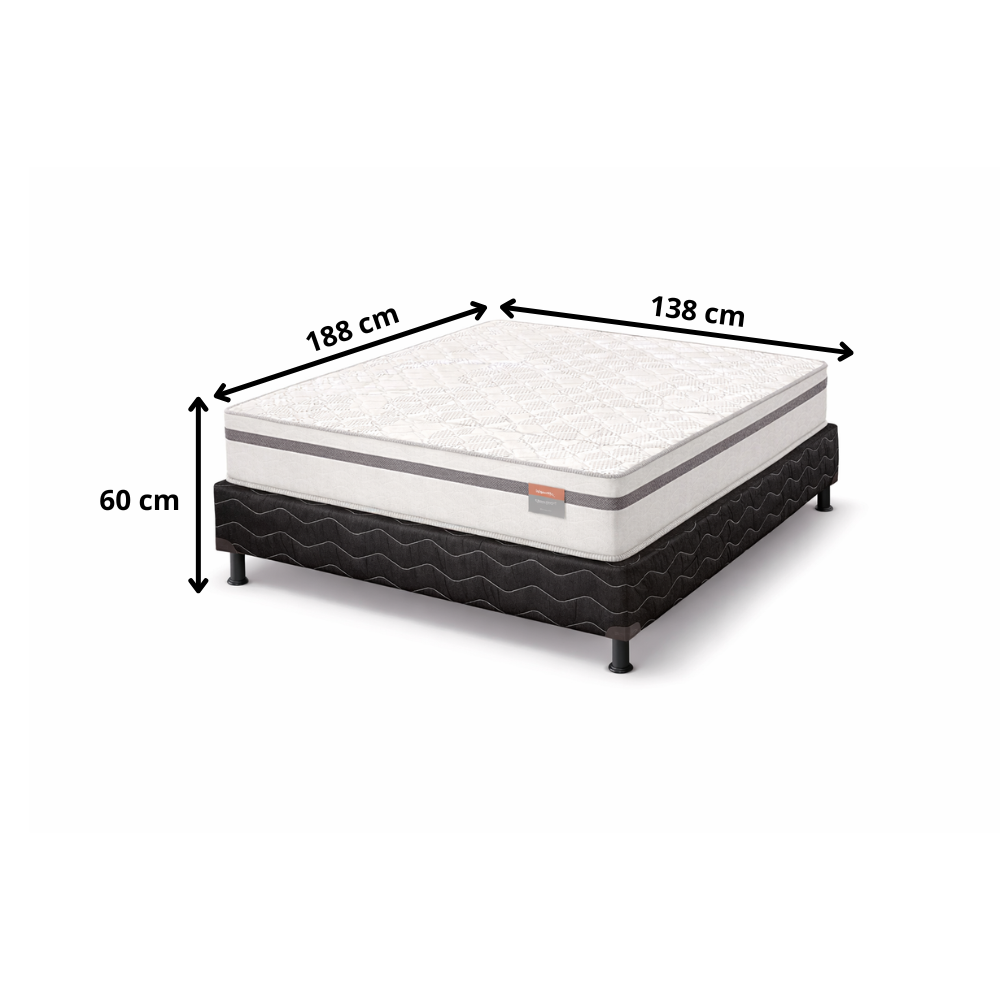 Conjunto Box Casal 188x138 Confort LN Reconflex