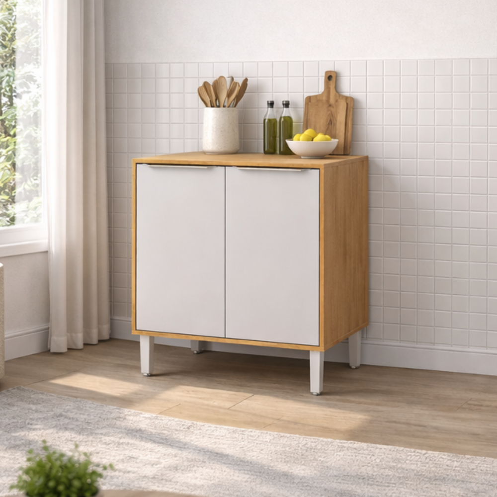 Balcão 2 Portas 80cm Divina MGM - FREIJO/OFFWHITE