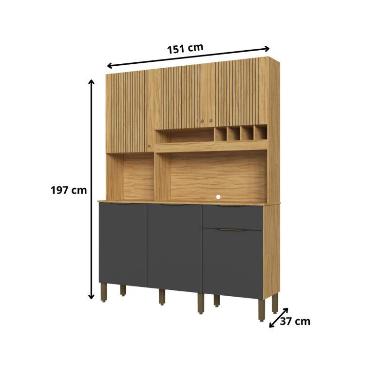 Cozinha Compacta 6 Portas 1 Gaveta Moscato Ronipa
