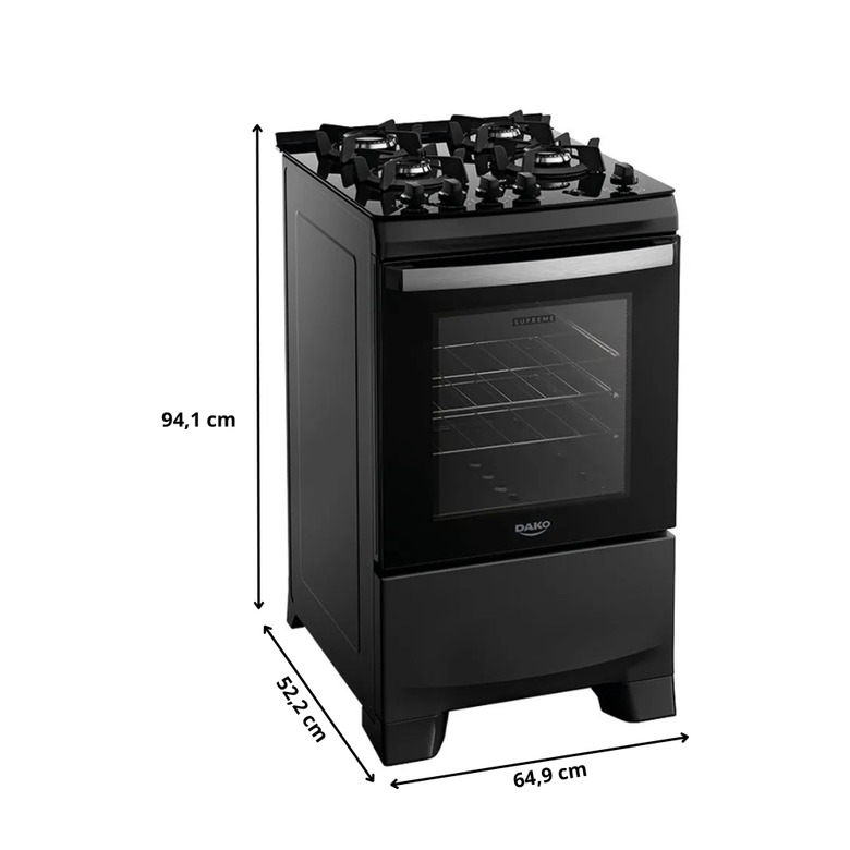 Fogão 4 Bocas Automático Supreme Glass Dako