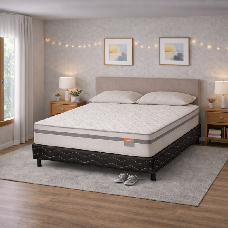 Conjunto Box Casal 188x138 Confort LN Reconflex